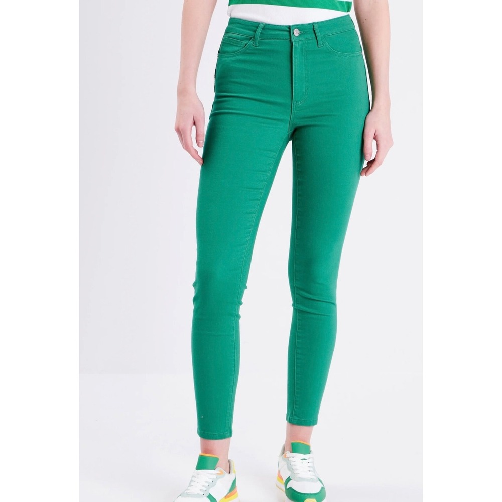 Cache Women's Size 8 Green Colored Denim‎ Jeans Pants